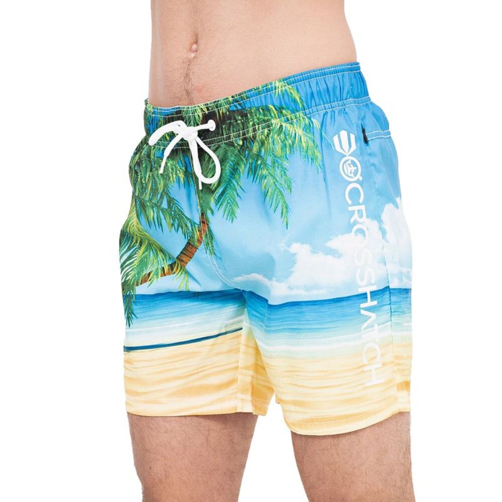 Crosshatch Mens Dream Beach Swim Shorts / Blue